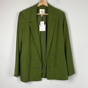 NEW! Anthropologie Autres Filles Notched Lapel Collar Open Front Blazer Jacket